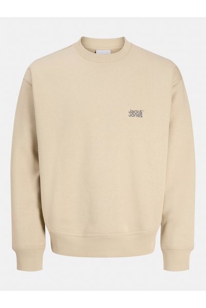 Jack & Jones سويت شيرت كاكي برقبة دائرية