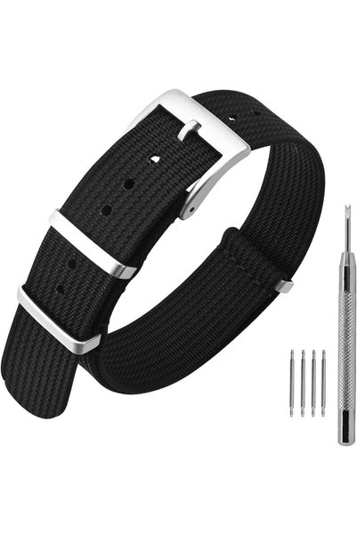 Generic Nylon Watch Strap 16mm 18mm 20mm 22mm, One-Piece Waterproof Military ...