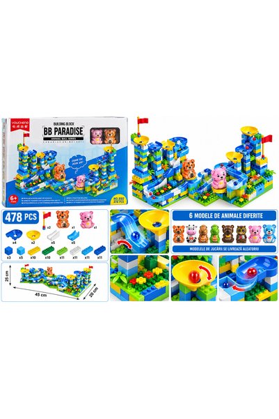 Generic Brand Σετ κατασκευής με πίστα μπαλών, Σειρά BB Paradise Animal Ball, ...