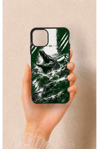 Vip Case Green Crocodile-Themed Patterned Silicone Case Compatible with iPhon...