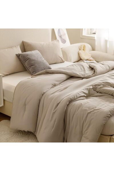 Generic Alaskan King Comforter 136x120, Oatmeal, 1 Extra Large King Size Comf...