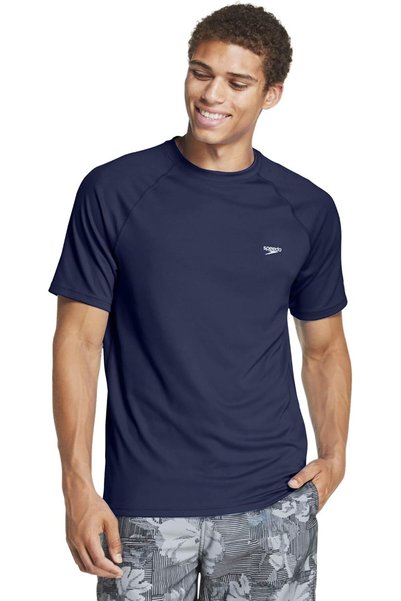 Generic Men's Uv Swim Shirt Short Sleeve Regular Fit Solid