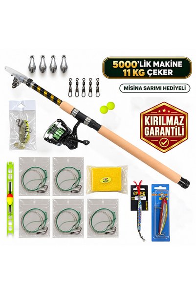 BAUER Trendy 360 cm Kırılmaz Sazan ve Yayın Olta Seti – Balza 5000’lik 10 Bil...
