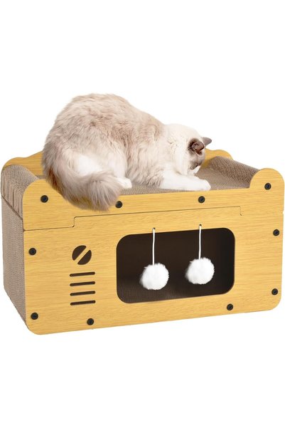 Generic Cat Scratcher Cardboard House, Scratch Pads Cat Play House for Indoor...