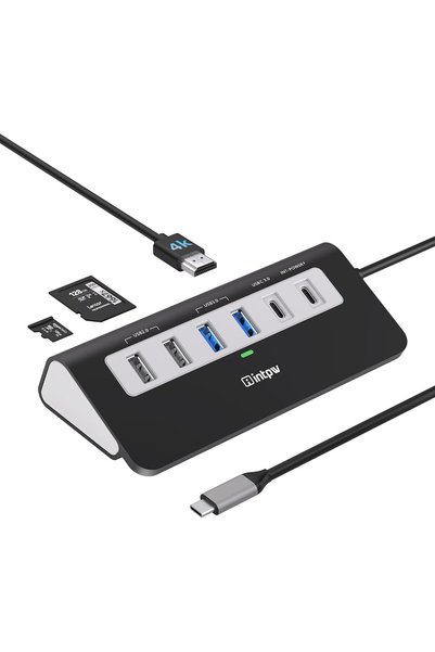 Generic USB C Hub Type 9 in 1 Adapter with HDMI 4K Resolution, 100W Pd Port, ...