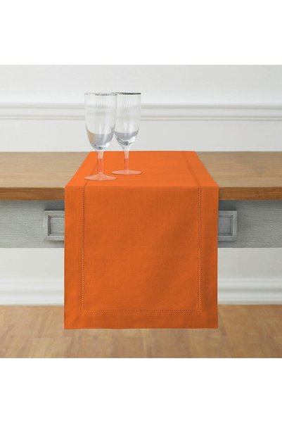 Generic Cotton Linen Pumpkin Table Runner 120 Inches Long - Hemstitch 14 x 12...