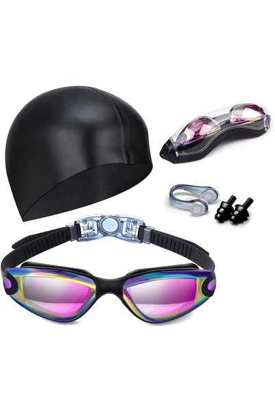 Generic Swim Goggles Swimming Goggles No Leaking with Nose Clip, Earplugs, Sw...