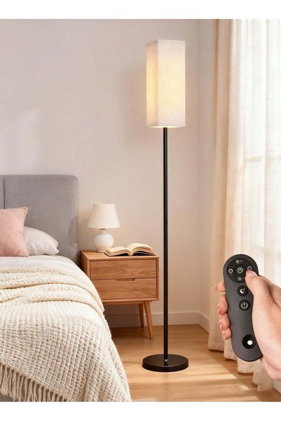 Arabest مصباح أرضي LED مع جهاز تحكم عن بعد، مصباح قائم عصري، 4 درجات حرارة لو...