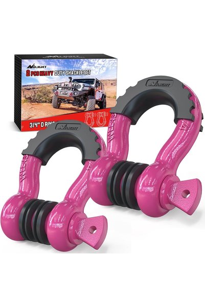 Generic 2 Pack 3/4" D-Ring Shackle with 7/8" Screw Pin 41,887lbs Break Streng...