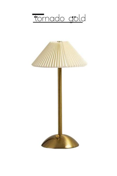 tornado gold مصباح طاولة LED، مصباح جو مطوي للسرير، ذهبي، 29.8x16.5 سم