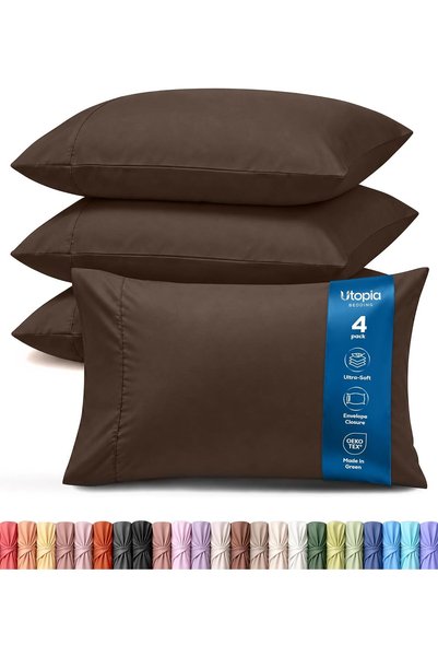 Generic Queen Pillow Cases - Pack of 4 - Envelope Closure - Soft Brushed Micr...