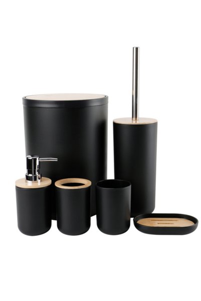 Take Two By Styli 6-Piece Bathroom Accessory Set with Trash Can And Toilet Brush