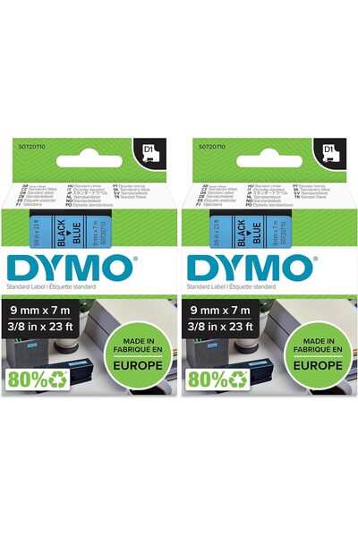 Generic D1 Labels, 9 mm x 7 m Roll, Black Print on Blue, Self-Adhesive Labels...