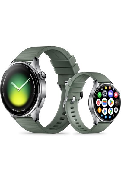 Generic ساعة ذكية Watch 5، لون أخضر زبرجي، شاشة AMOLED مقاس 1.54 بوصة مع زجاج...