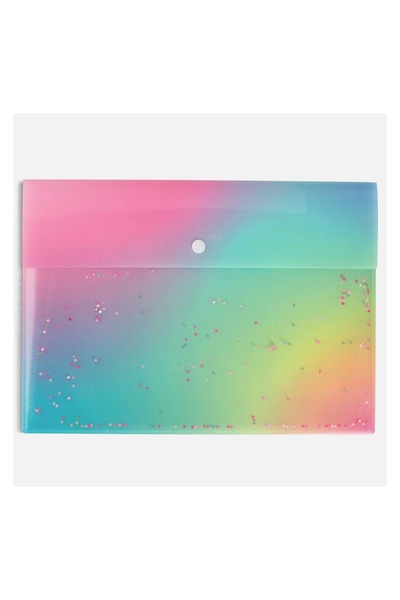 OEM Mapă Ombre Curcubeu 32x23 cm cu Confetti și Capsă – Perete Dublu pentru O...