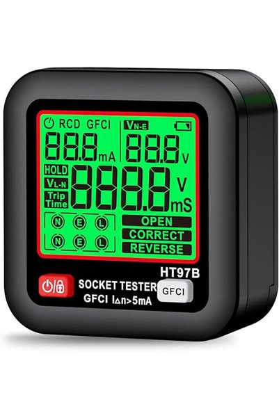 KASTWAVE GFCI Outlet Tester with LCD Display for Home Professional Use, 260V ...