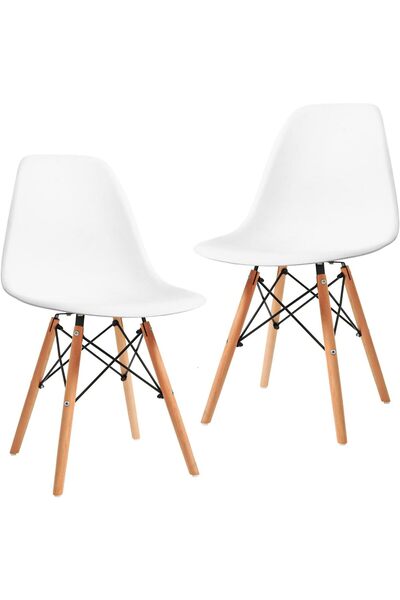 Generic Modern Mid-Century Dining Chair Shell Lounge Plastic Chair with Natur...