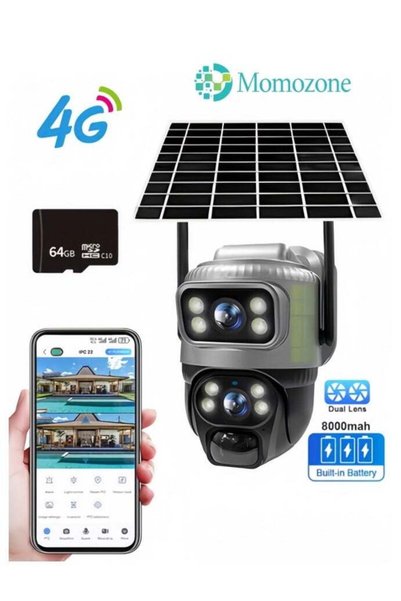 Momozone كاميرا تعمل بالطاقة الشمسية، كاميرا خارجية بدقة 4K، كاميرا منزلية لل...