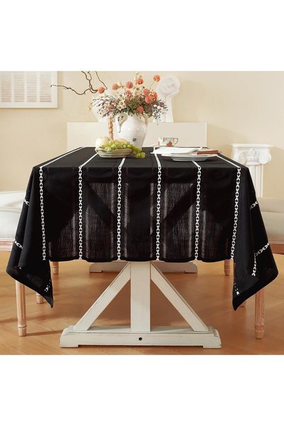Generic Farmhouse Style Linen tablecloths, Wrinkle Resistant Washable Dining ...