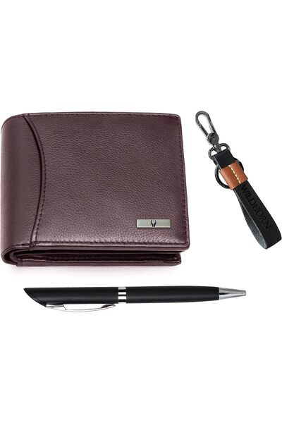 Generic Gift Hamper for Men I Leather Wallet, Keychain & Pen Combo Gift Set I...