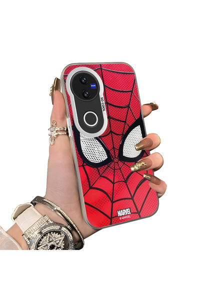 Hontinga Vivo V50 Compatible Silicone Hard-Edge Back Case with Spider-Man Des...
