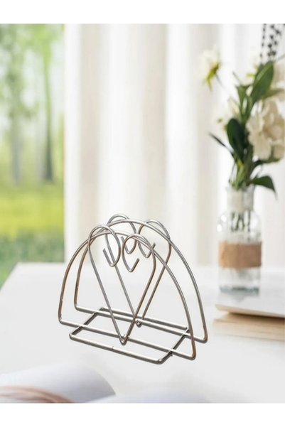Take Two By Styli Silver Stainless Steel Heart Napkin Holder