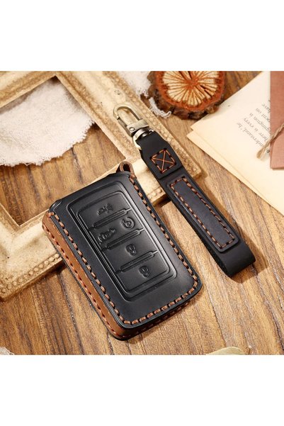Generic Premium Leather Key Fob Cover Case for Jeep Grand Cherokee L 2022 202...