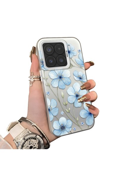 Hontinga Mi 15 5G-Compatible Silicone Edge-to-Edge Hard Back Case with Floral...