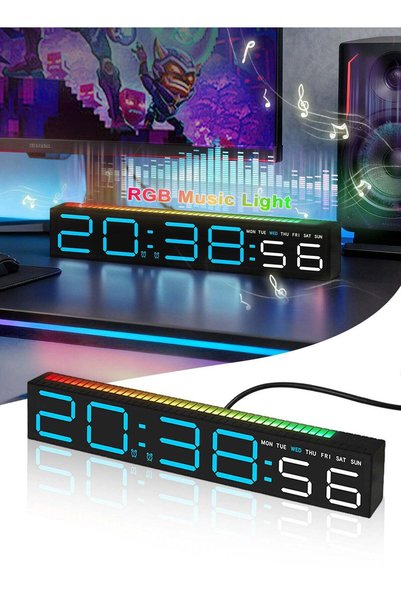 NECOMIC ساعة منبه رقمية من نيكومي، ساعة منبه رقمية حديثة بإضاءة LED مع تحكم ص...