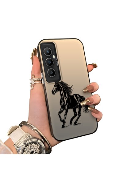 Hontinga Realme C65 4G-Compatible Silicone Hard-Edge Back Case with Patterned...
