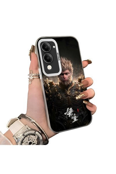 Hontinga Vivo Y29S Compatible Silicone Hard-Edge Back Case with Wukong Patter...