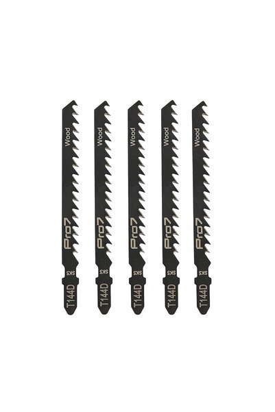 Generic Jigsaw Blade - T144D - 5 Piece 100mm 6 TPI T-Shank Jig Saw Blades - F...