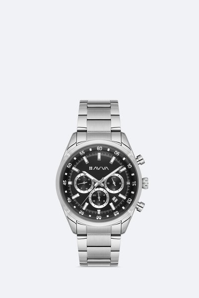Avva Men's Silver-Colored Metal Watch B009055