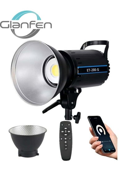 glanfen ضوء فيديو LED بقوة 120 واط مع غطاء قياسي وجهاز تحكم عن بعد - قاعدة بو...