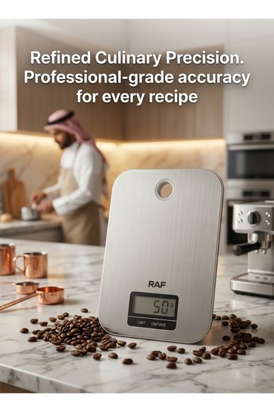 Generic Brand Electronic Kitchen Gram Scale, RAF Brushed Stainless Steel Food...