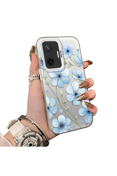 Hontinga Poco F7 5G Compatible Silicone Edge-to-Edge Hard Back Case with Flor...