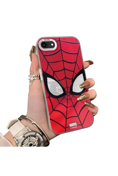 Hontinga iPhone SE 2022 Compatible Silicone Hard-Edge Back Case with Spider-M...