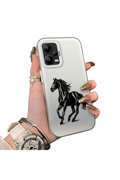 Hontinga Poco X5 5G-Compatible Silicone Hard-Edge Back Case with Patterned "L...
