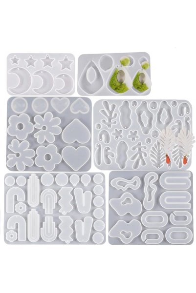 Generic 6 Set Resin Earring Mold,Silicone Resin Jewelry Molds Set, Earring Ma...