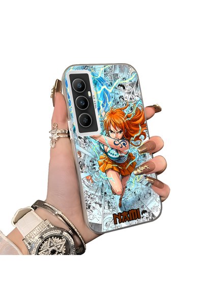 Hontinga Realme C65 4G-Compatible Silicone Hard-Edge Back Case with Nami Patt...