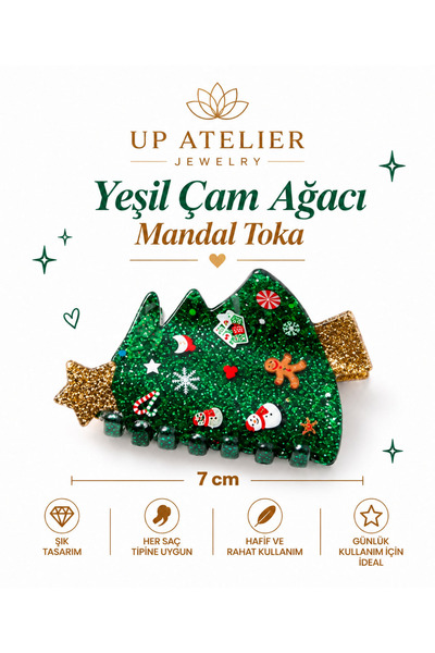 Up Atelier مشبك شجرة الصنوبر اللامع للموسم الجديد