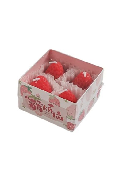 DAMUR Set of 4 Scented Candles, Innovation, Strawberry Model, 30 min Burn Tim...