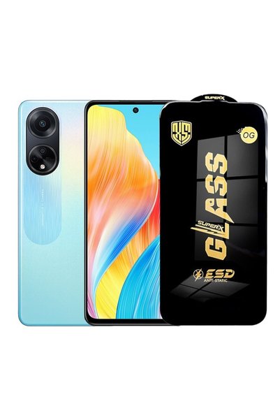 DAMUR Protective Film for Oppo A98, Innovation, ESD Secured Glass, Black Edge...