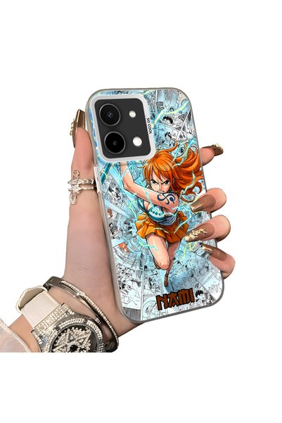 Hontinga Vivo Y28 Compatible Silicone Hard-Edge Back Case with Nami Pattern—R...
