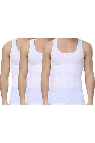 Generic 3 Pack Compression Shirt for Men Slimming Body Shaper Tummy Control U...