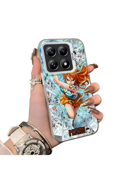 Hontinga Mi 14T Pro 5G Compatible Silicone Hard-Edge Back Case with Nami Patt...