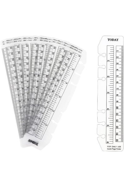 TERRIFI Bookmark Rulers, 10 Pcs Black and Clear Plastic Binder Ruler Notebook...