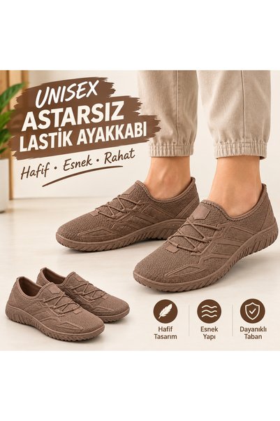 KAŞGAR Astarsız Lastik Ayakkabı Hafif Esnek Rahat Günlük Ayakkabı