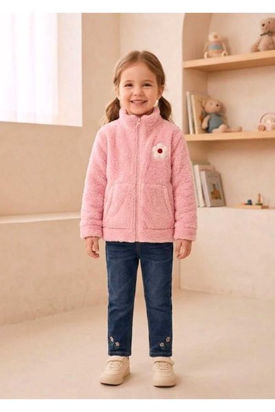 Erca Home Tekstil Ürünleri 100% Cotton Girls' Fleece Cardigan, Sizes 6Y, 10Y,...