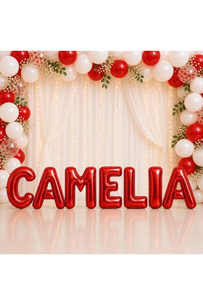 DAMUR Metallic Foil Balloons, Innovation, CAMELIA Set, Helium or Air, Straw i...
